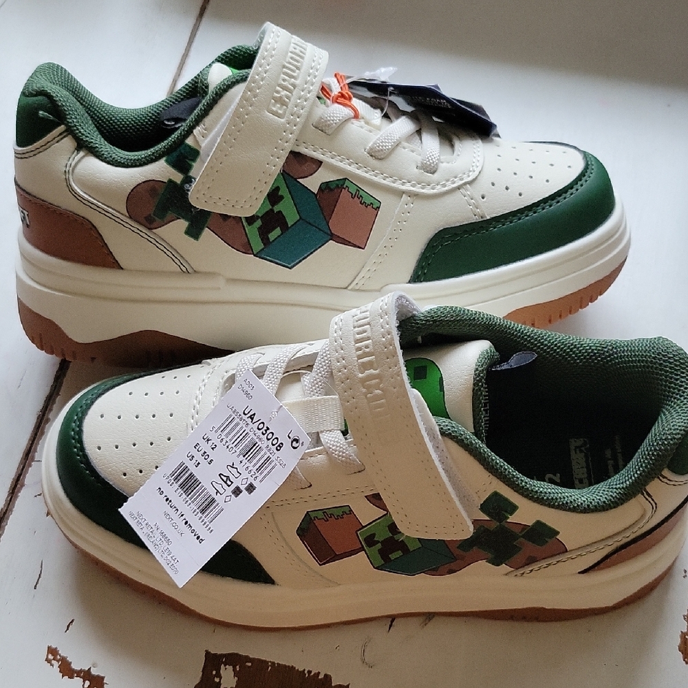 Next Green and Cream Kids Sneakers